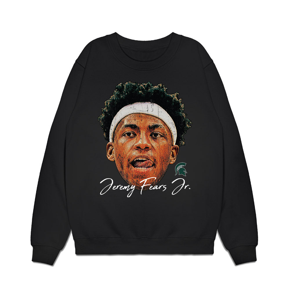 Michigan State - NCAA Men's Basketball : Jeremy Fears - Gameface Premium Crewneck Sweatshirt-0