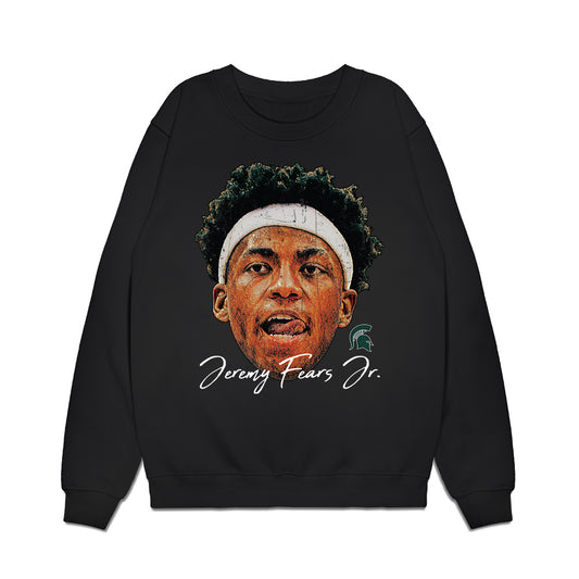 Michigan State - NCAA Men's Basketball : Jeremy Fears - Gameface Premium Crewneck Sweatshirt-0