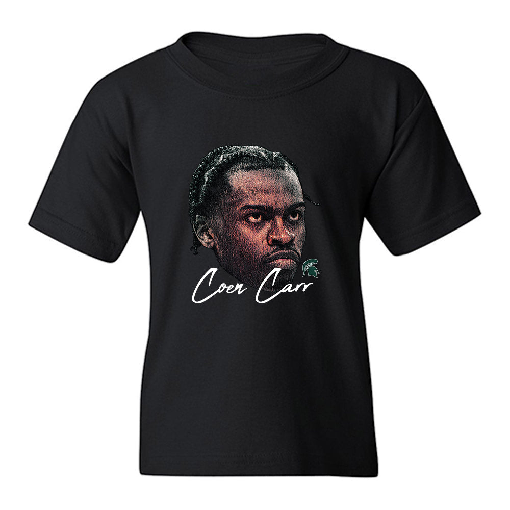 Michigan State - NCAA Men's Basketball : Coen Carr - Gameface Youth T-Shirt-0