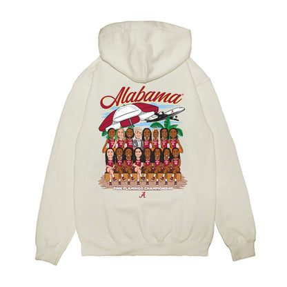 Alabama - NCAA Women's Basketball : - Pink Flamingo Championship Team Caricature Premium Hooded Sweatshirt-1