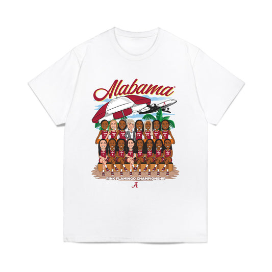 Alabama - NCAA Women's Basketball : - Pink Flamingo Championship Team Caricature Comfort Colors T-Shirt-0