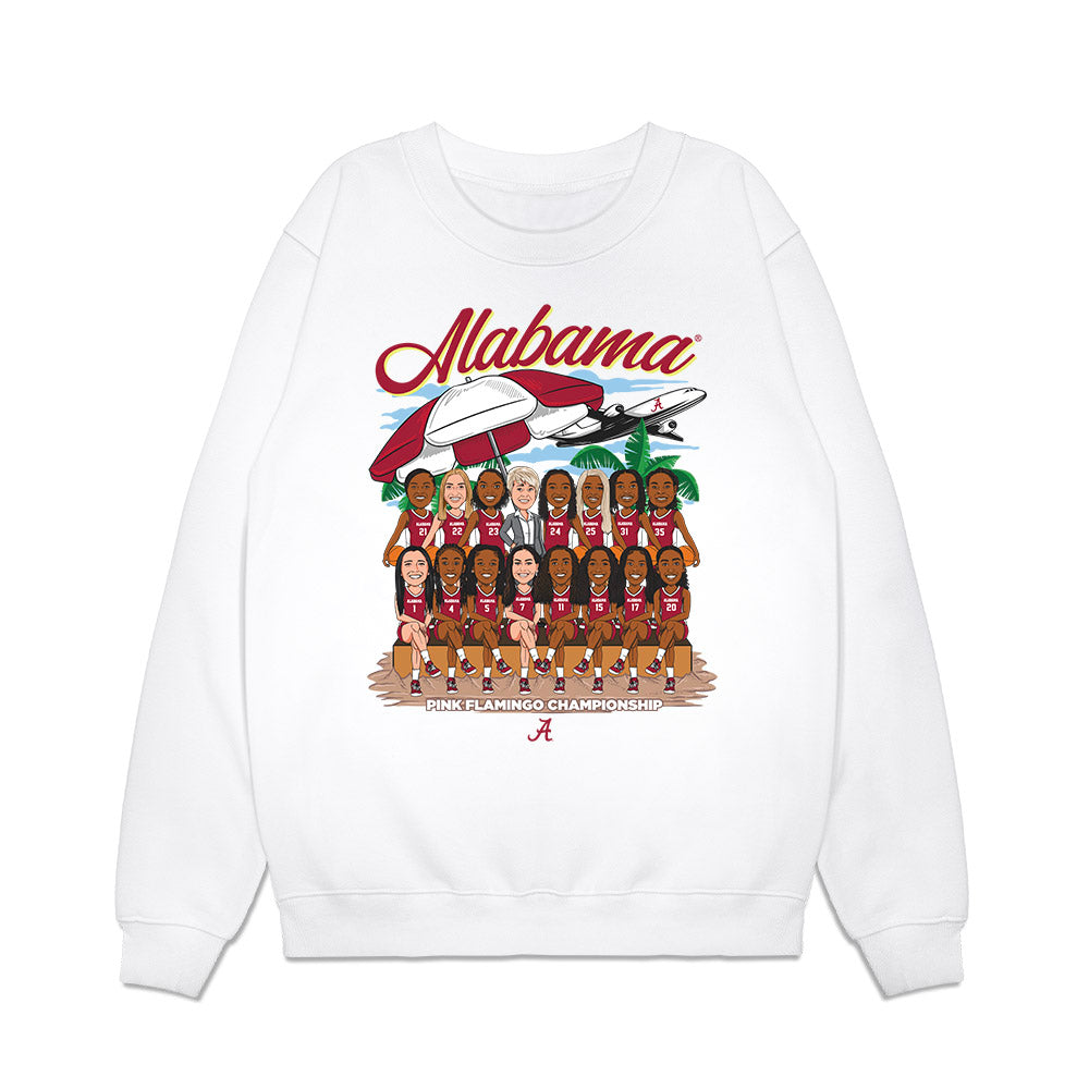 Alabama - NCAA Women's Basketball : - Pink Flamingo Championship Team Caricature Premium Crewneck Sweatshirt-0