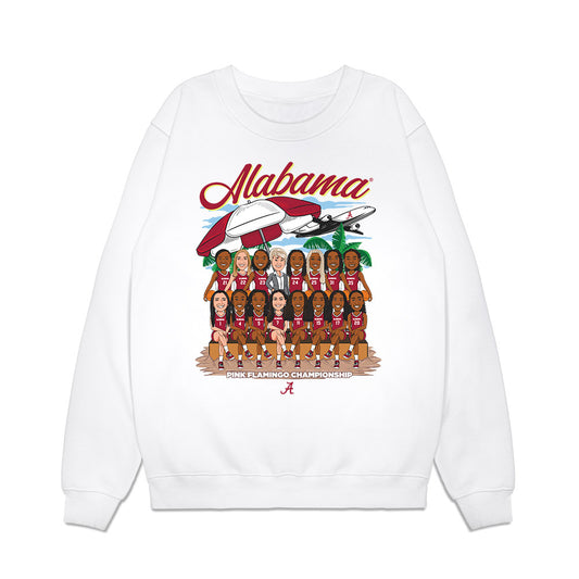 Alabama - NCAA Women's Basketball : - Pink Flamingo Championship Team Caricature Premium Crewneck Sweatshirt-0