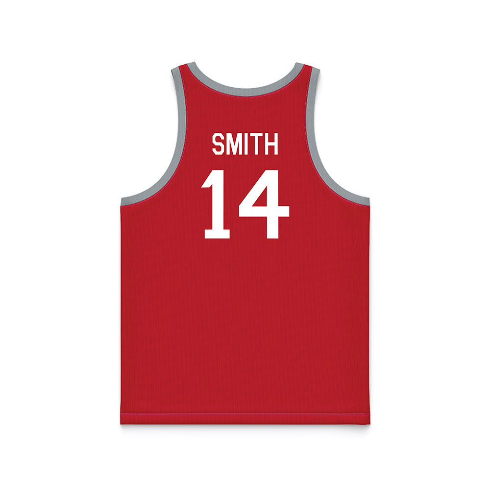 Ohio State - NCAA Men's Basketball : LJ Smith - Red Hardwood Basketball Jersey-1