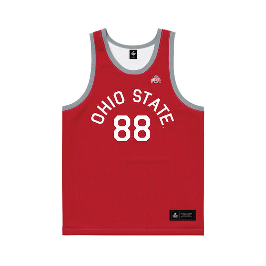 Ohio State - NCAA Men's Basketball : Vuk Lazarey - Red Hardwood Basketball Jersey-0