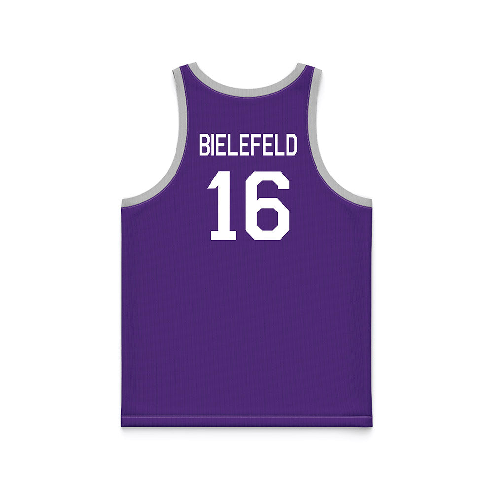 TCU - NCAA Women's Basketball : Clara Bielefeld - Purple Hardwood Basketball Jersey-1