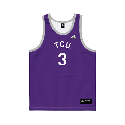TCU - NCAA Men's Basketball : Liutauras Lelevicius - Purple Hardwood Basketball Jersey-0
