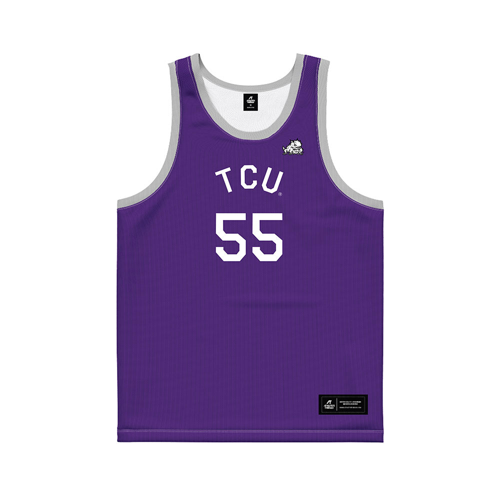TCU - NCAA Men's Basketball : Tanner Toolson - Purple Hardwood Basketball Jersey-0