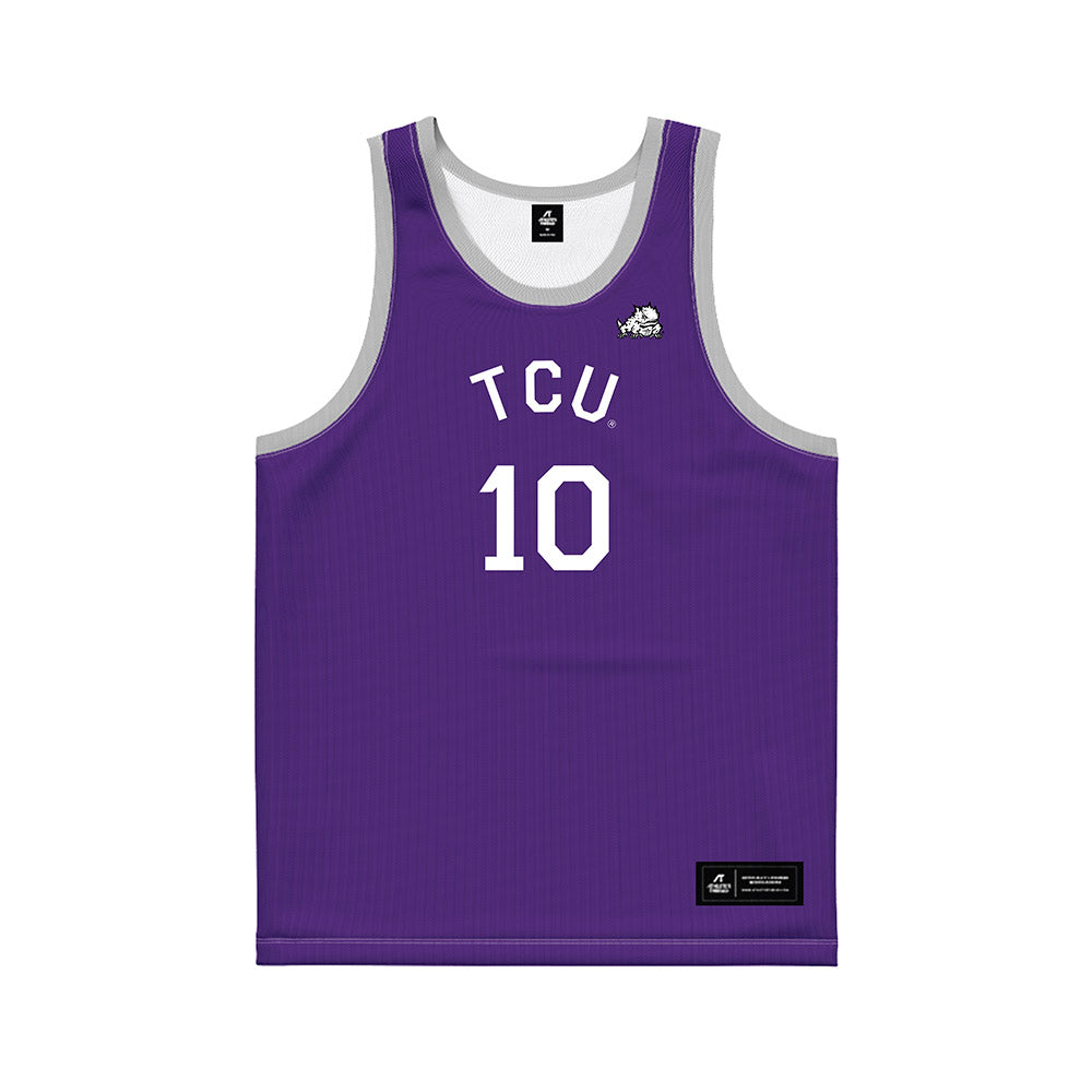 TCU - NCAA Men's Basketball : Milos Sojic - Purple Hardwood Basketball Jersey-0