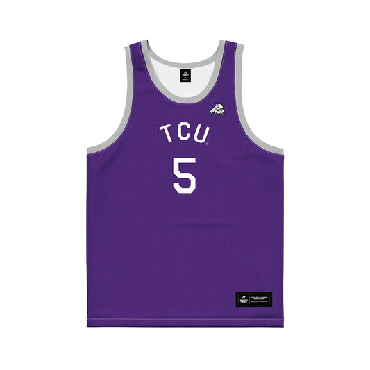 TCU - NCAA Men's Basketball : Micah Robinson - Purple Hardwood Basketball Jersey-0