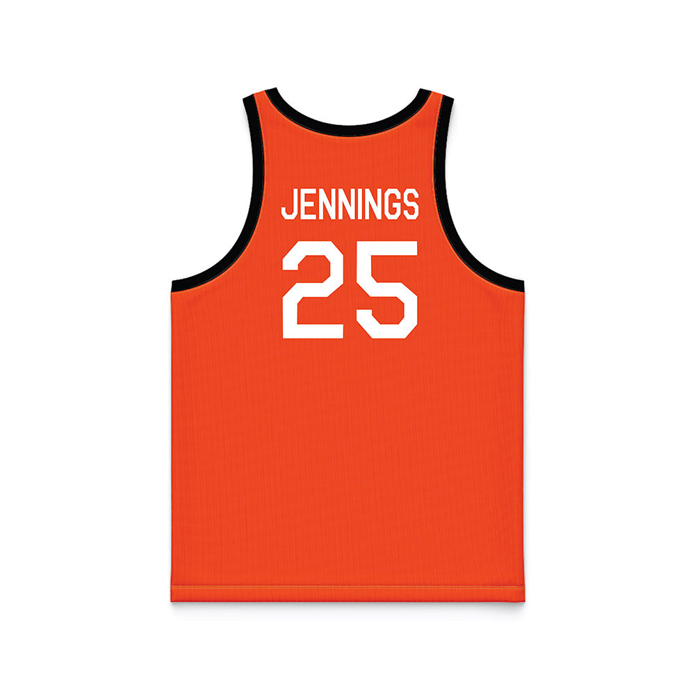 Oklahoma State - NCAA Men's Basketball : Robert Jennings - Orange Hardwood Basketball Jersey-1