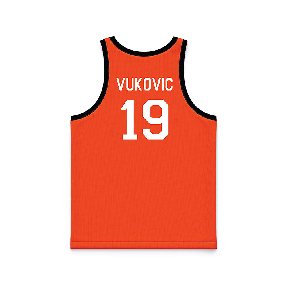 Oklahoma State - NCAA Men's Basketball : Andrija Vukovic - Orange Hardwood Basketball Jersey-1