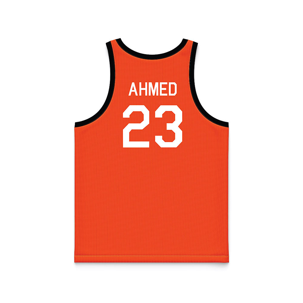 Oklahoma State - NCAA Men's Basketball : Benjamin Ahmed - Orange Hardwood Basketball Jersey-1