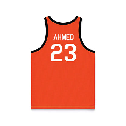 Oklahoma State - NCAA Men's Basketball : Benjamin Ahmed - Orange Hardwood Basketball Jersey-1