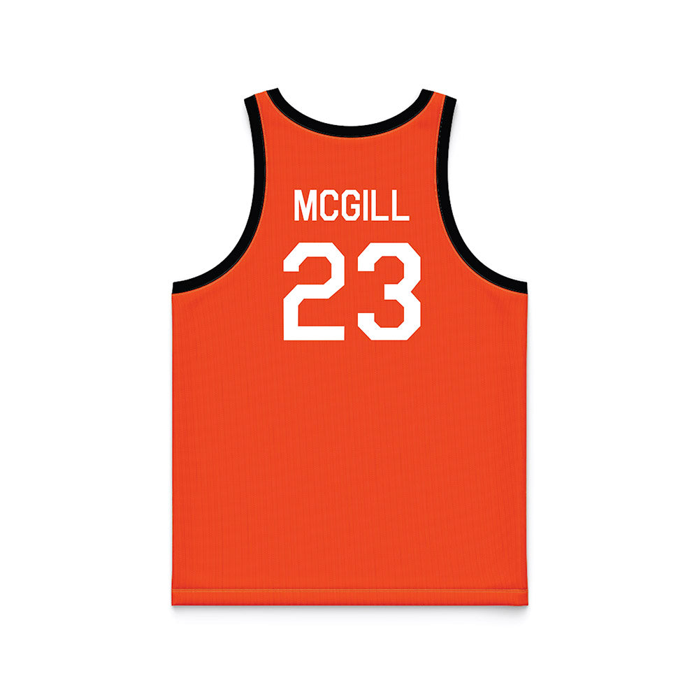 Oklahoma State - NCAA Women's Basketball : Liv McGill - Orange Hardwood Basketball Jersey-1