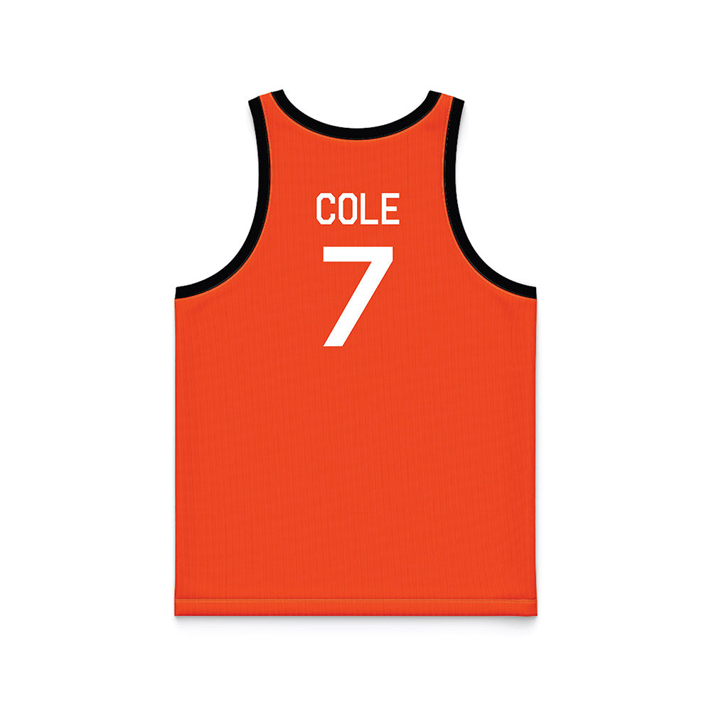 Oklahoma State - NCAA Men's Basketball : Kirk Cole - Orange Hardwood Basketball Jersey-1