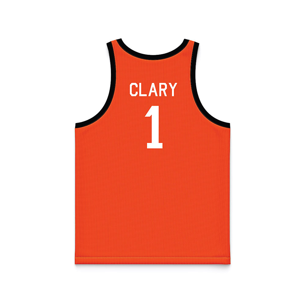 Oklahoma State - NCAA Men's Basketball : Kanye Clary - Orange Hardwood Basketball Jersey-1