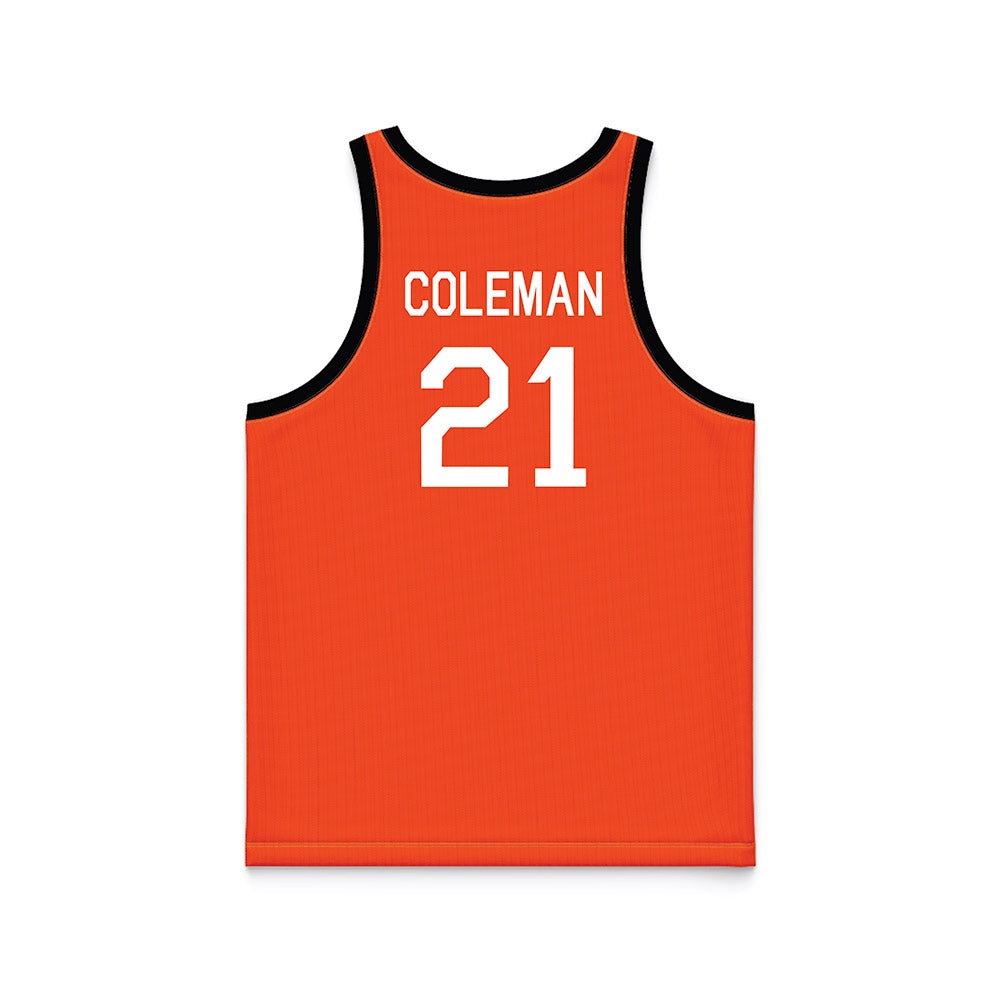 Oklahoma State - NCAA Men's Basketball : Isaiah Coleman - Orange Hardwood Basketball Jersey-1