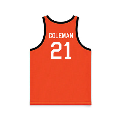 Oklahoma State - NCAA Men's Basketball : Isaiah Coleman - Orange Hardwood Basketball Jersey-1