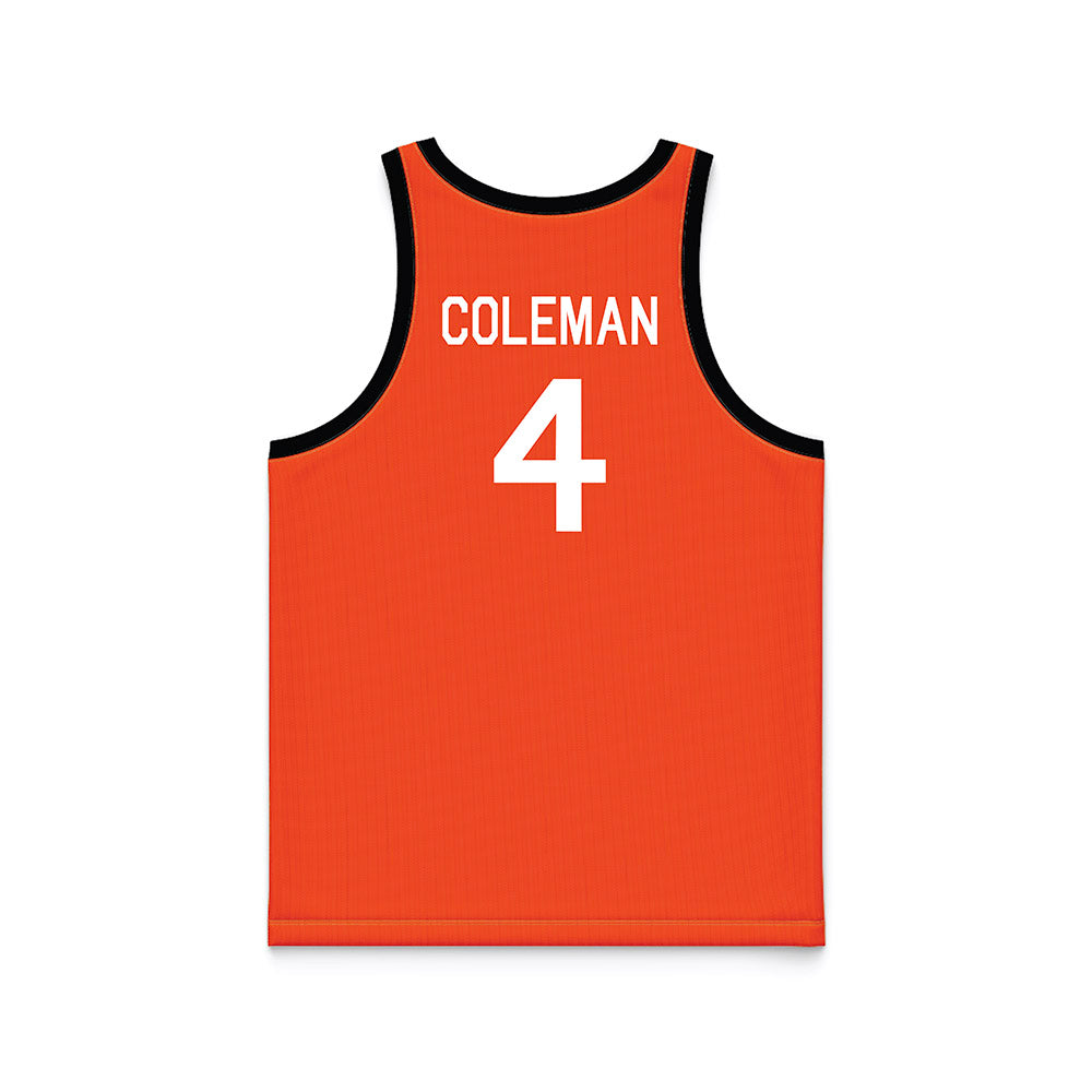 Oklahoma State - NCAA Men's Basketball : Christian Coleman - Orange Hardwood Basketball Jersey-1