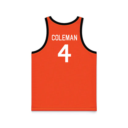 Oklahoma State - NCAA Men's Basketball : Christian Coleman - Orange Hardwood Basketball Jersey-1