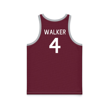 Mississippi State - NCAA Men's Basketball : Brandon Walker - Maroon Hardwood Basketball Jersey-1
