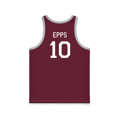 Mississippi State - NCAA Men's Basketball : Jayden Epps - Maroon Hardwood Basketball Jersey-1
