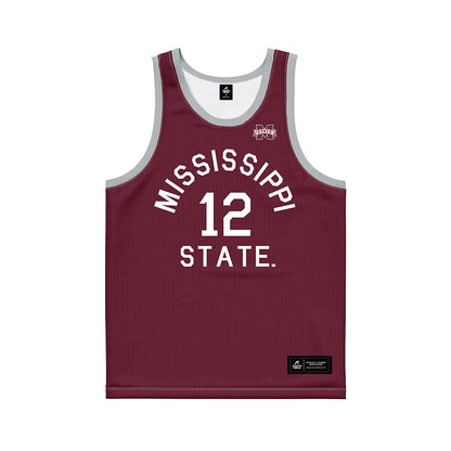 Mississippi State - NCAA Men's Basketball : Josh Hubbard - Maroon Hardwood Basketball Jersey-0