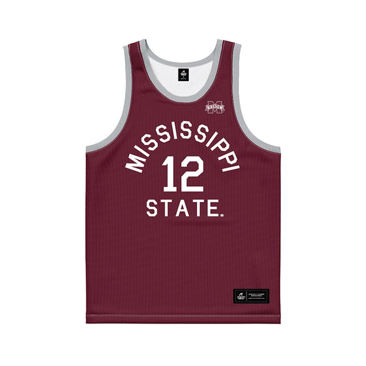 Mississippi State - NCAA Men's Basketball : Josh Hubbard - Maroon Hardwood Basketball Jersey-0