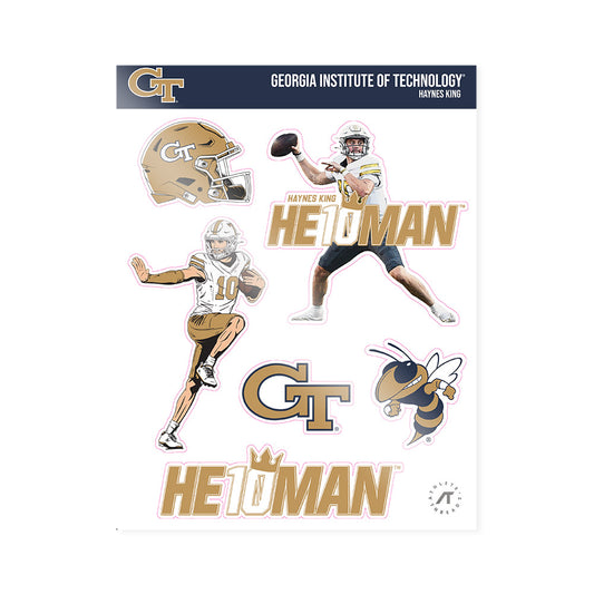 Georgia Tech - NCAA Football : Haynes King - Heisman Sticker Sheet-0
