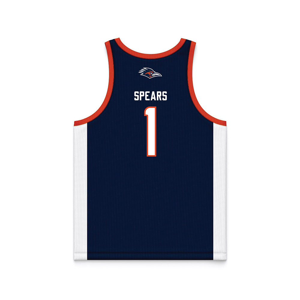 UTSA - NCAA Men's Basketball : Amir Spears - Navy Basketball Jersey-1