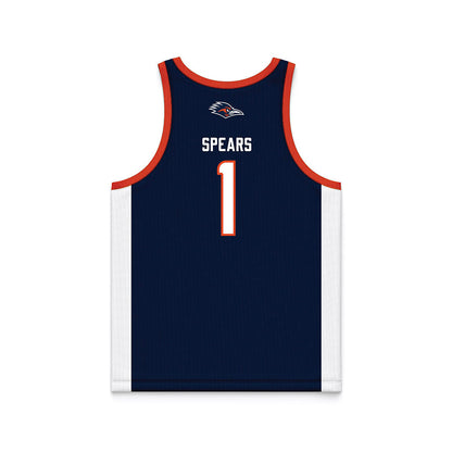UTSA - NCAA Men's Basketball : Amir Spears - Navy Basketball Jersey-1