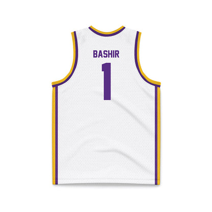LSU - NCAA Men's Basketball : Abdi Bashir - White Basketball Jersey-1