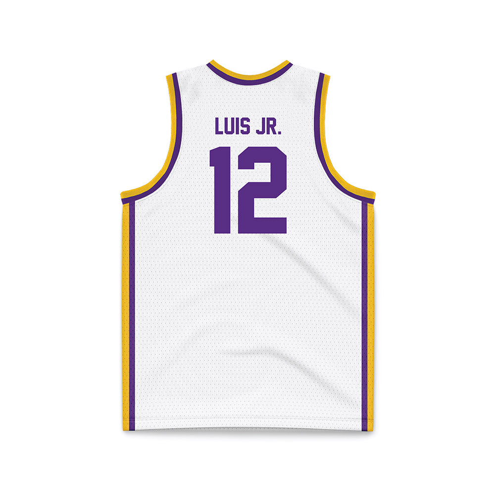 LSU - NCAA Men's Basketball : RJ Luis Jr. - White Basketball Jersey-1