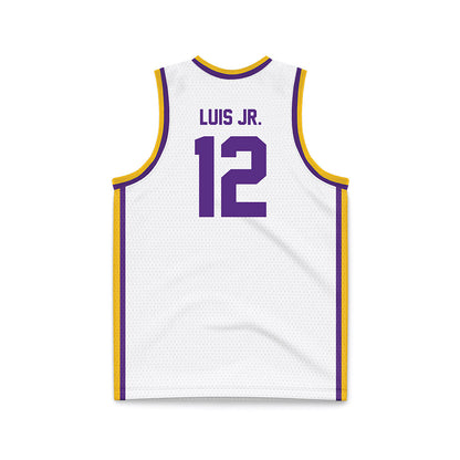 LSU - NCAA Men's Basketball : RJ Luis Jr. - White Basketball Jersey-1