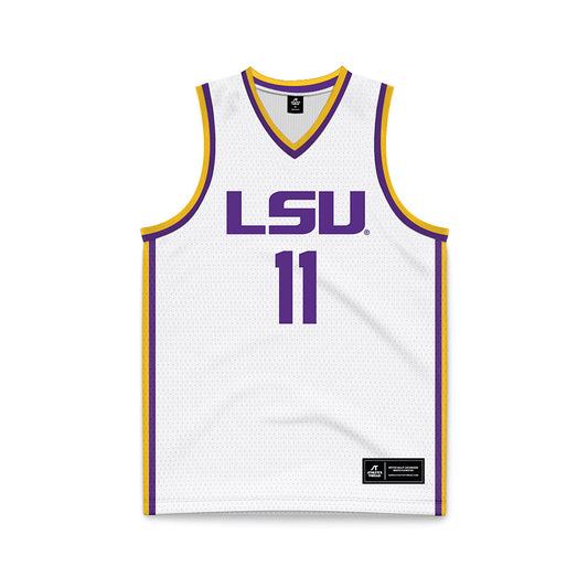 LSU - NCAA Men's Basketball : Dedan Thomas Jr. - White Basketball Jersey-0