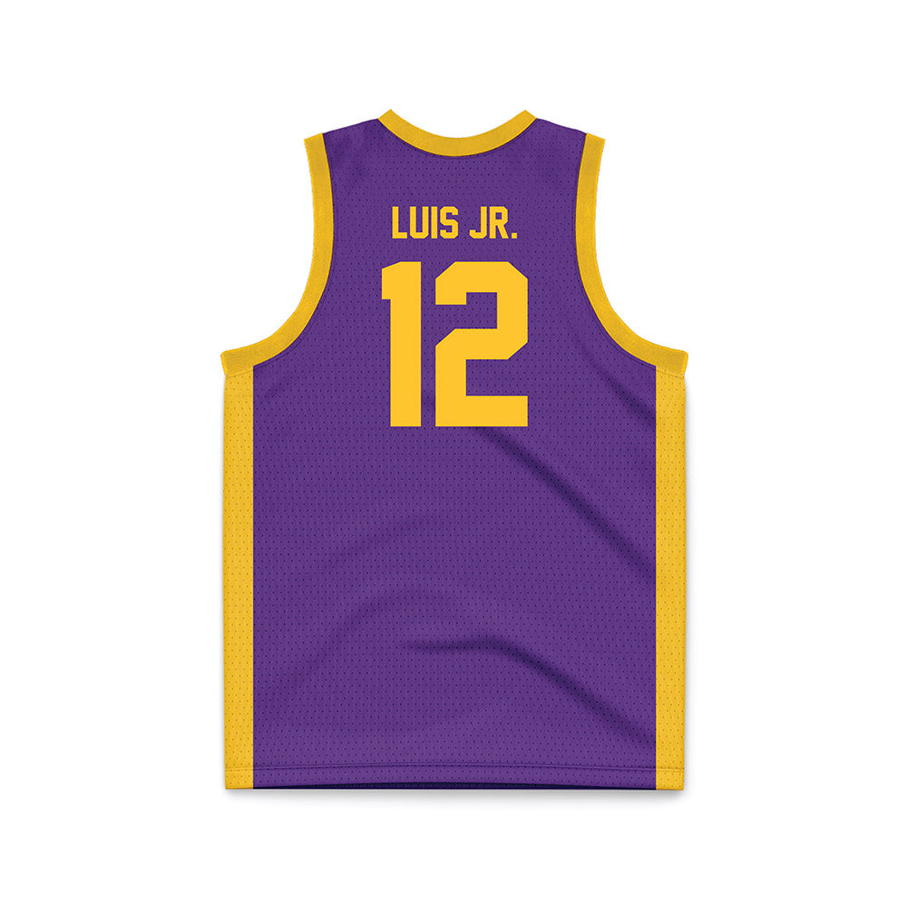 LSU - NCAA Men's Basketball : RJ Luis Jr. - Purple Basketball Jersey-1