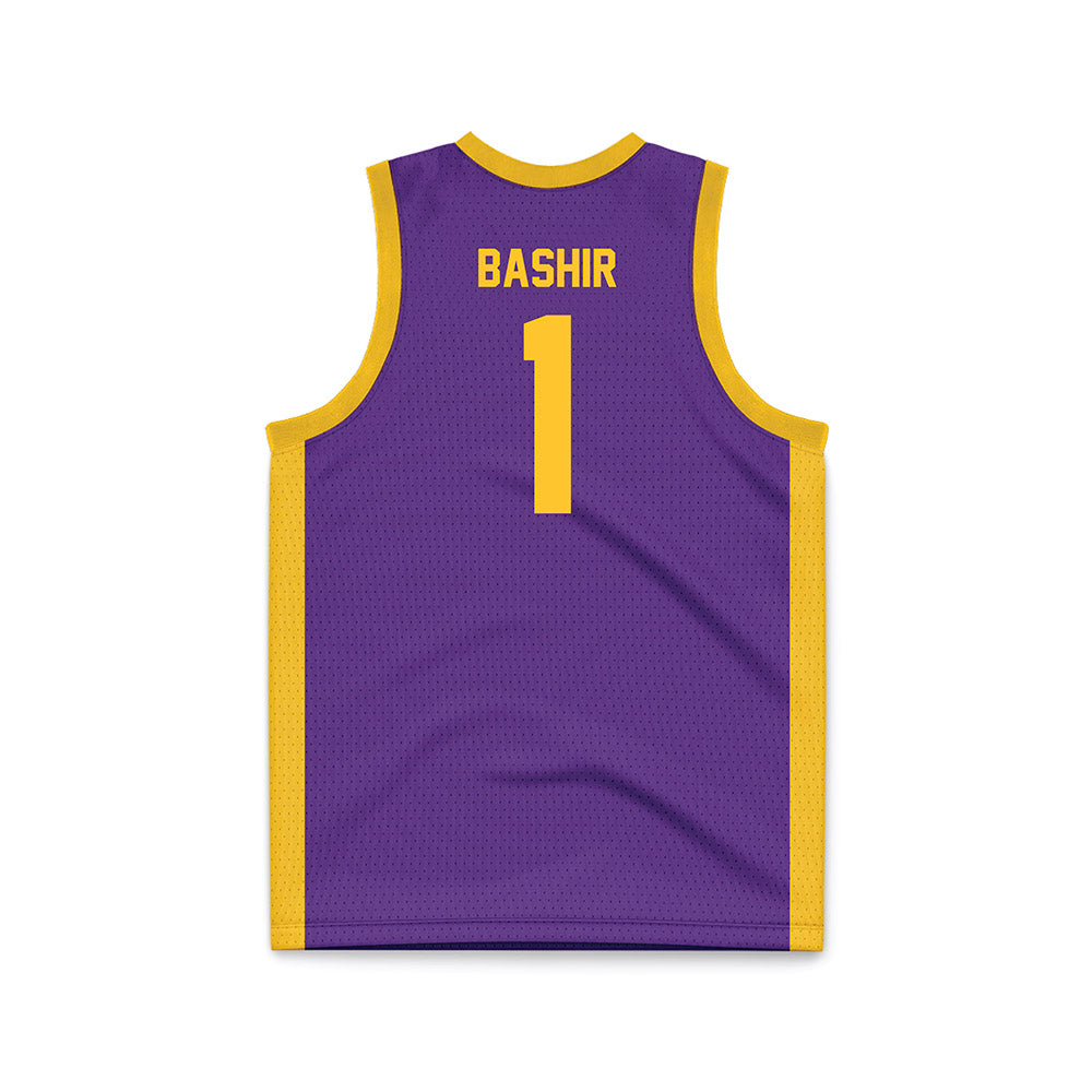 LSU - NCAA Men's Basketball : Abdi Bashir - Purple Basketball Jersey-1