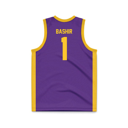 LSU - NCAA Men's Basketball : Abdi Bashir - Purple Basketball Jersey-1