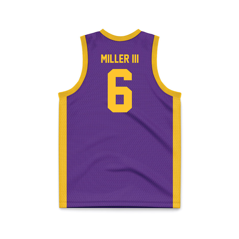 LSU - NCAA Men's Basketball : Robert Miller III - Purple Basketball Jersey-1