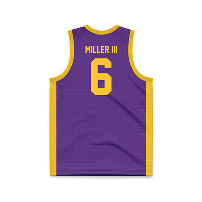 LSU - NCAA Men's Basketball : Robert Miller III - Purple Basketball Jersey-1