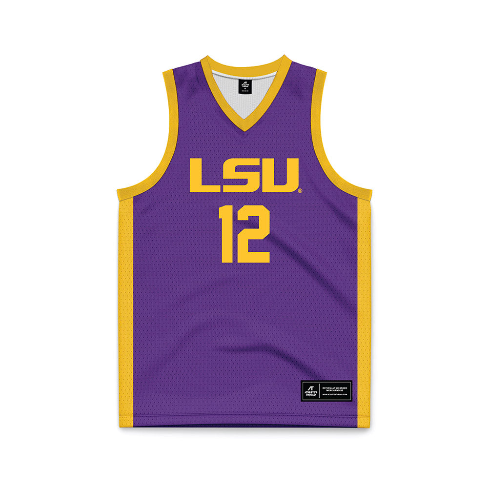 LSU - NCAA Men's Basketball : RJ Luis Jr. - Purple Basketball Jersey-0