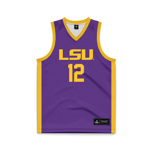 LSU - NCAA Men's Basketball : RJ Luis Jr. - Purple Basketball Jersey-0