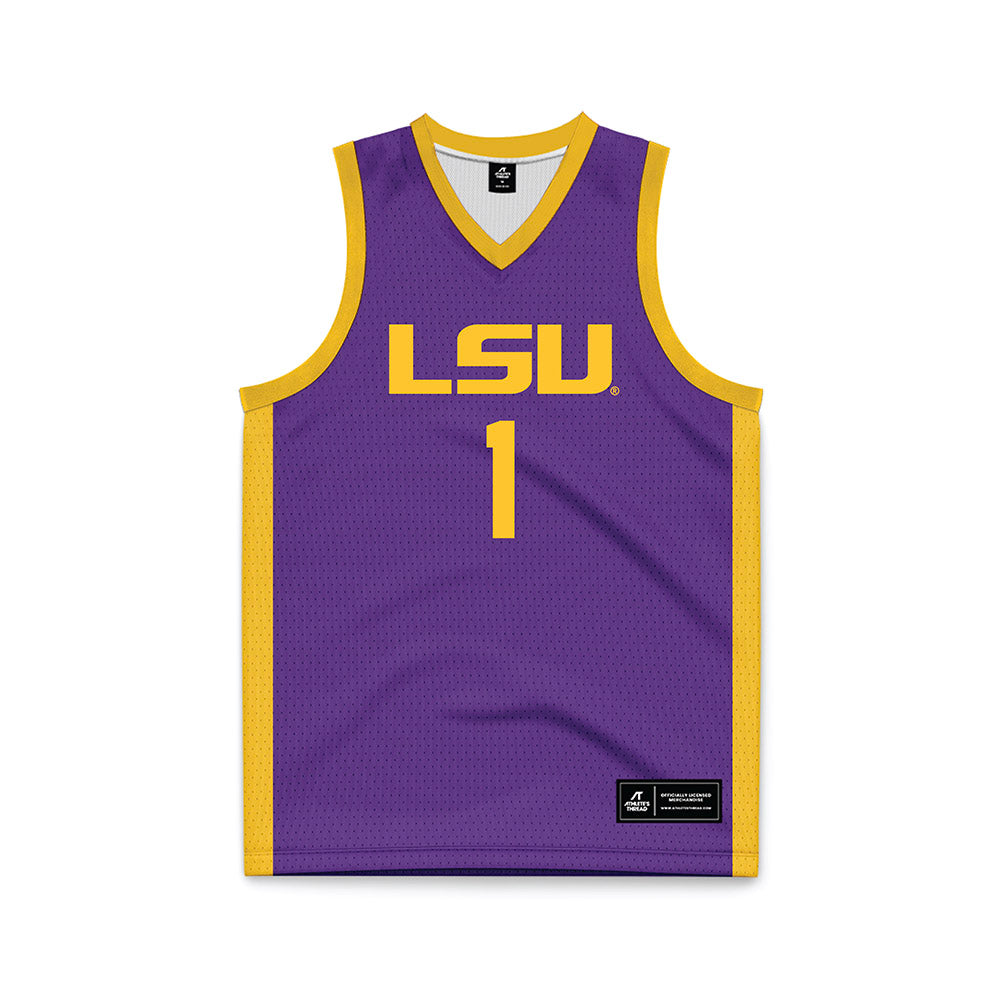 LSU - NCAA Men's Basketball : Abdi Bashir - Purple Basketball Jersey-0