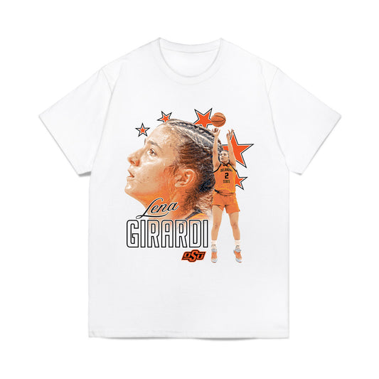 Oklahoma State - NCAA Women's Basketball : Lena Girardi - Collage Comfort Colors T-Shirt-0