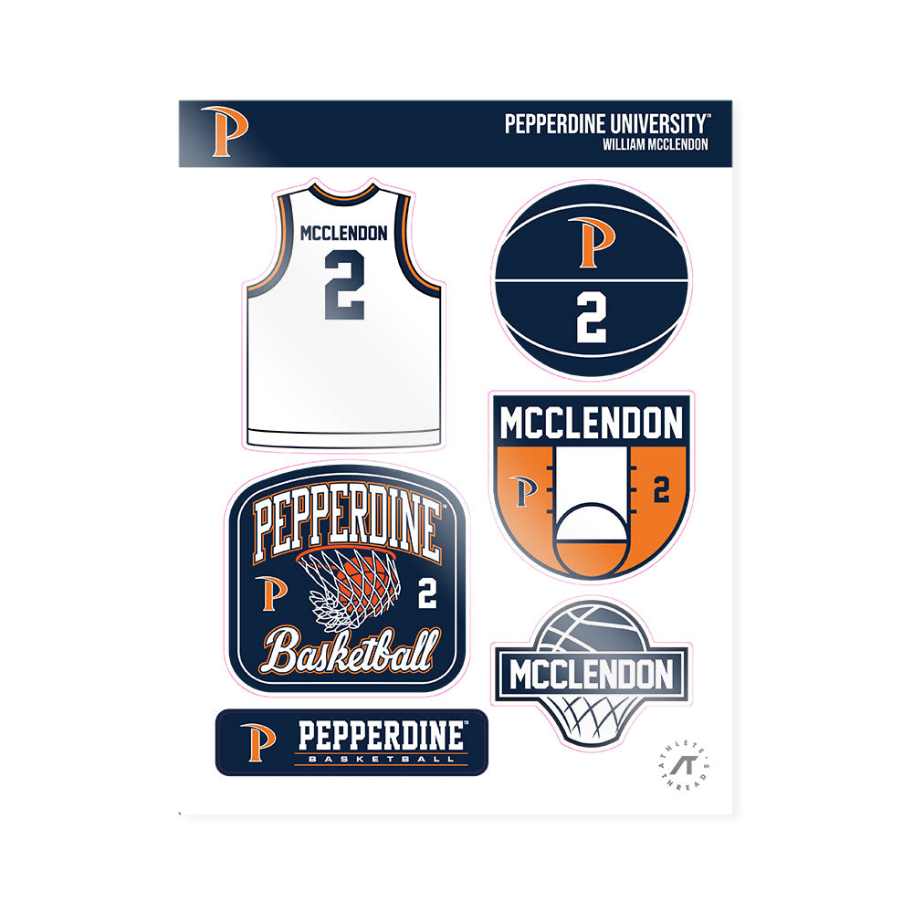 Pepperdine - NCAA Men's Basketball : William Mcclendon - Sticker Sheet-0