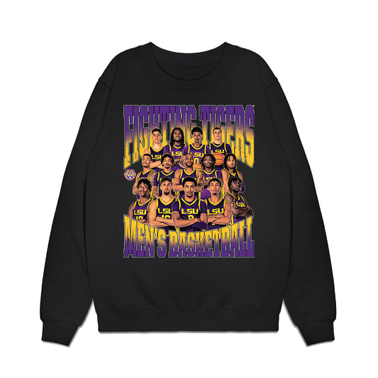 LSU - NCAA Men's Basketball : - Team Collage Premium Crewneck Sweatshirt-0