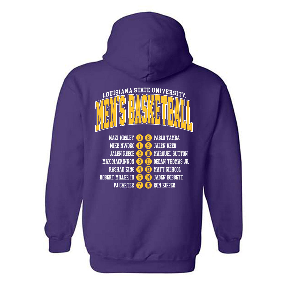 LSU - NCAA Men's Basketball : - Roster Shirt Hooded Sweatshirt-1