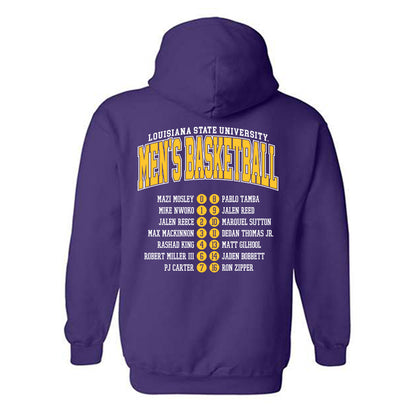 LSU - NCAA Men's Basketball : - Roster Shirt Hooded Sweatshirt-1