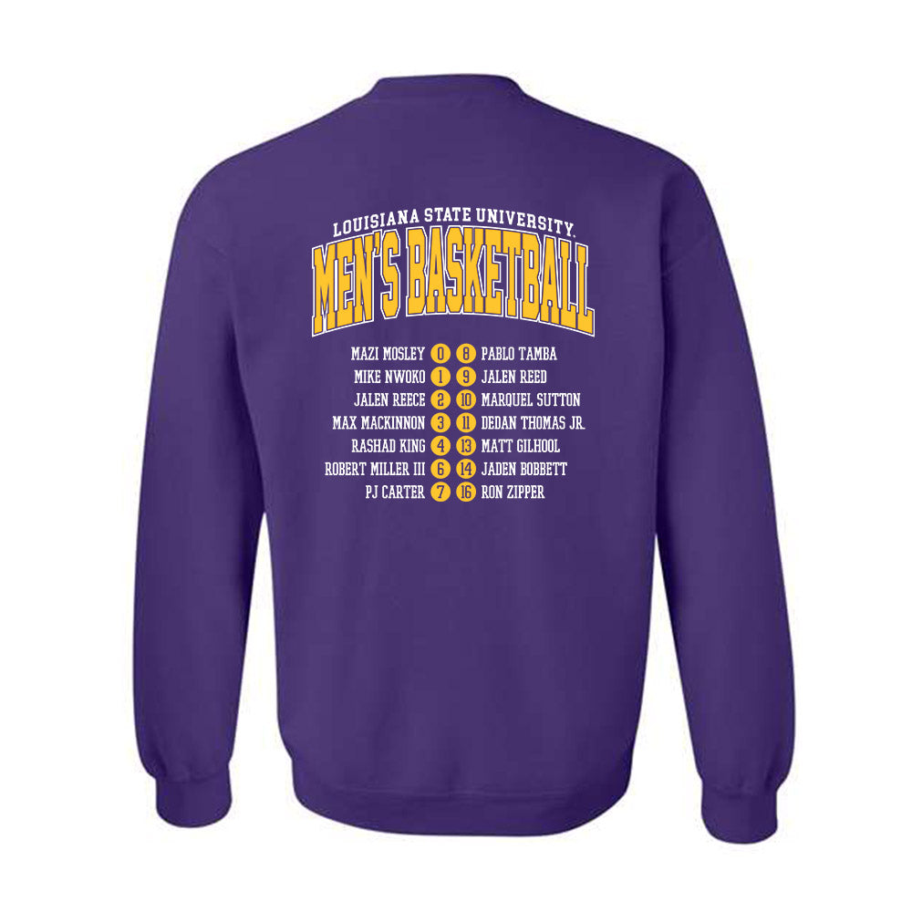 LSU - NCAA Men's Basketball : - Roster Shirt Crewneck Sweatshirt-1